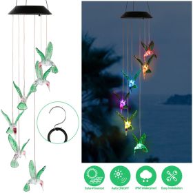 LED Solar Hummingbird Wind Chime Solar String Lights (Color: AS  pic)