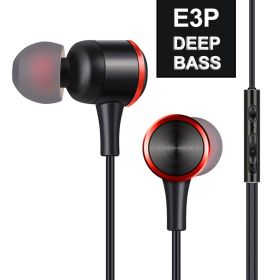 Headset wired headset sports in-ear moving coil with mic earbud (Color: BLACK)