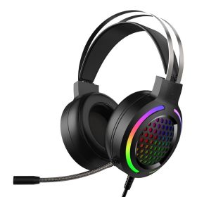 Wired Overhead Headset, Gaming, RGB Microphone Headset (Color: black updated version)