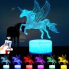 16 Colors Children 3D Illusion Bedside Lamp Remote Control Night Light For Kids