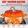 Pumpkin Dutch Oven With Cyan Enamel Cast Thanksgiving Gift
