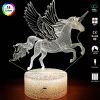 16 Colors Children 3D Illusion Bedside Lamp Remote Control Night Light For Kids
