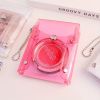 Transparent Glitter Card Holder, Mini Snap Button