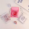 Transparent Glitter Card Holder, Mini Snap Button