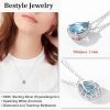 Sparkling 925 Sterling Silver Birthstone Necklaces for Women