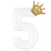 Gold Crown Number Foil Balloon Party Wedding