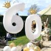 Gold Crown Number Foil Balloon Party Wedding