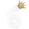 Gold Crown Number Foil Balloon Party Wedding