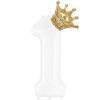 Gold Crown Number Foil Balloon Party Wedding