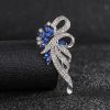 Crystal Flower Brooch Corsage Scarf Clips