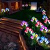 4 Pack Solar Lights With 16 Bigger Artificial Lily Flowers