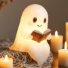 Ghost Reading Book Lamp,Halloween Ghost Night Light