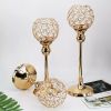 Crystal Candle Holder Pillar Gold/Silver Wedding Table Centerpiece Decor