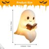 Ghost Reading Book Lamp,Halloween Ghost Night Light
