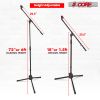 5 Core Tripod Mic Stand Floor Adjustable 18 to 72 Inches
