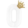 Gold Crown Number Foil Balloon Party Wedding