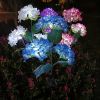 Solar Garden Lights Realistic Hydrangea Garden Stake Lights